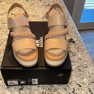 Sorel Women's Beige Platform Sandals